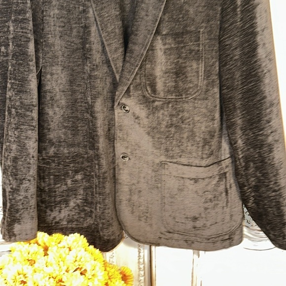 Men’s Crushed Black Velveteen Sports Jacket Size Large - Picture 3 of 10